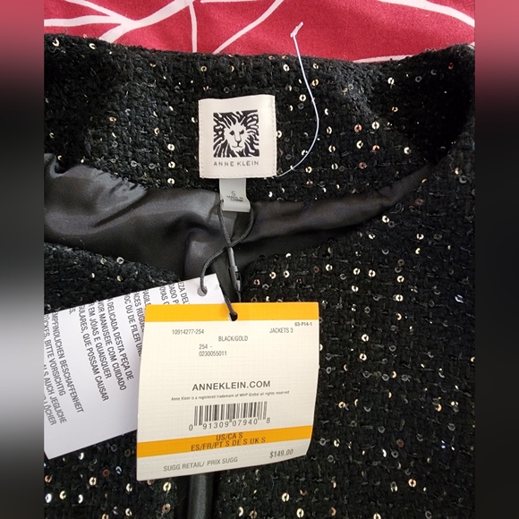 Anne Klein Sparling Gold Bling Blazer - Picture 5 of 9